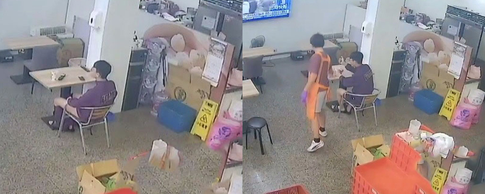 台湾新北新庄豆浆店里男子脱裤子撸管 老板娘送饮料时撞见赶紧转身离开